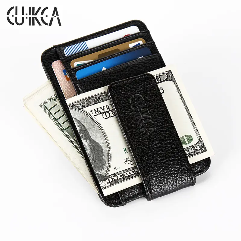 CUIKCA HF-888 New Fashion Women Men Wallet Money Clip Magnet Clip Ultrathin Pocket Clamp ID & Credit Card Case Mini Wallet Purse