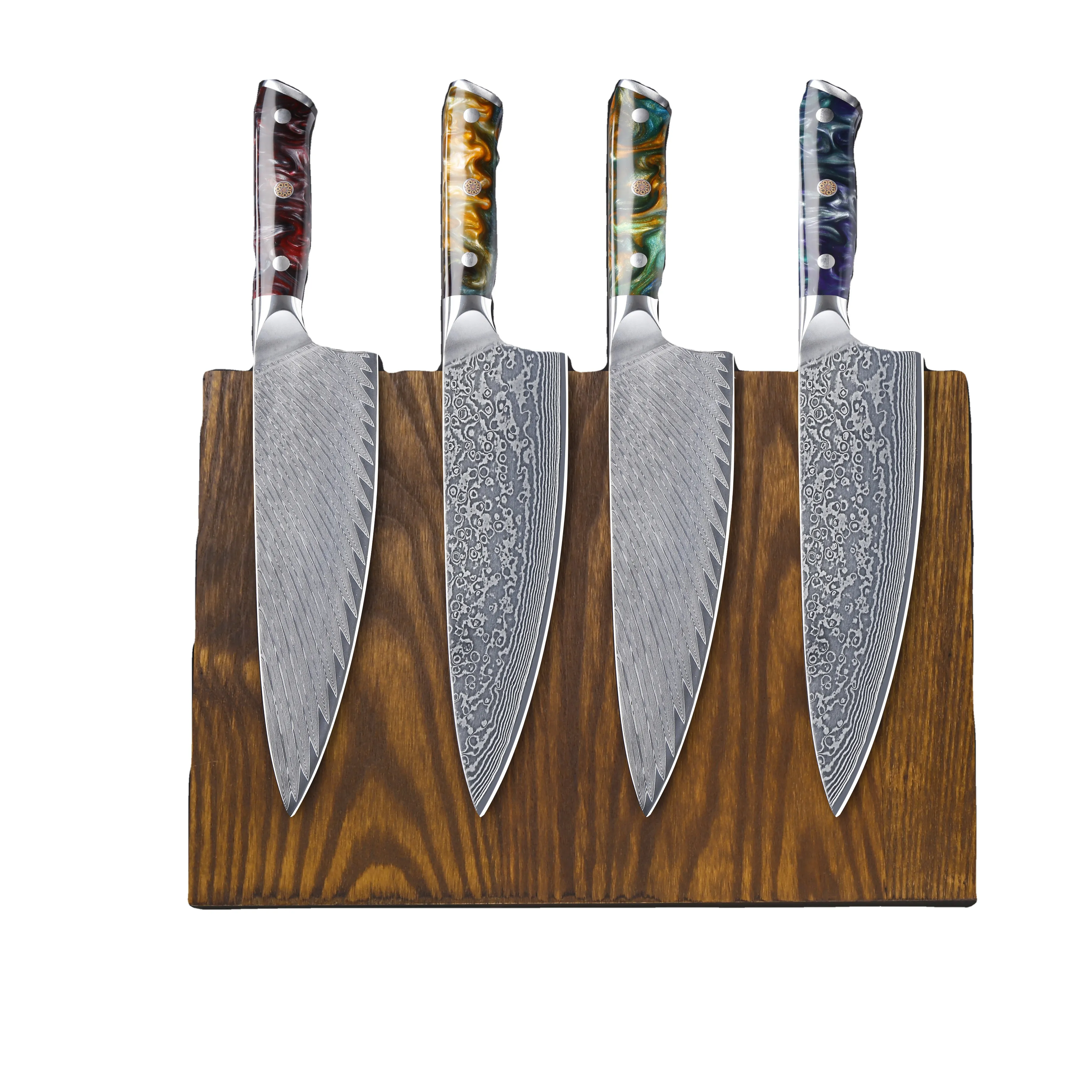 Customizable resin handle Sharp resin carbon fiber handle Kitchen knife set Japanese 67-layer Large Leather steel meat cleaver