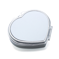Boîte de rangement DIY par sublimation pour médicaments, sel, épices, vitamines, comprimés, sucre, miel, avec miroir et compartiment en forme de cœur