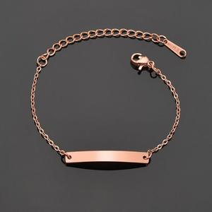 Commercio all'ingrosso impermeabile Non appannato gioielli per bambini in acciaio inox cuore Charm Bar in bianco personalizzato incidere <span class=keywords><strong>bracciale</strong></span> per bambini - Product Image 5