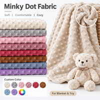 Tissu en velours bulle 100% polyester en gros, tissu super doux à pois Minky pour couverture de bébé