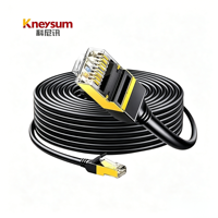 Cable Ethernet Gigabit Kneysum de Alta Velocidad CAT5e CCA, Conductor Sólido de 8 Hilos, UTP FTP SFTP, para Hogar, RJ45, 20M, Exterior, 24AWG