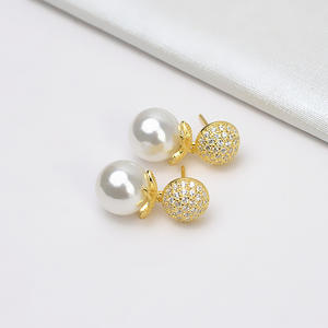 Pendientes de Plata S925 con Diseño de Mickey Mouse para Mujer, Accesorios de Perlas DIY, 6-7 Bandejas, Semi-Acabados de Moda 1163 - Product Image 2