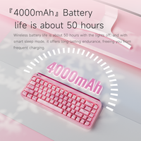 Clavier à membrane sans fil AJAZZ AF68 tri-mode, 68 touches compactes, rétroéclairage RVB, batterie 4000 mAh, pour ordinateur portable/PC/tablette, 3 couleurs