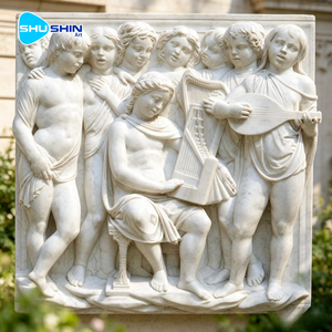 Ángel Griego Hecho a Mano en Mármol Natural con Alas, Escultura en Relieve para Iglesia, Villa, Interior, Hogar y Jardín - Product Image 5