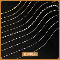 Stainless Steel Necklace Ball Chain Hollow Bead Geometric Design Unisex Clavicle Chain Gift Jewelry 10cm Extended Chain - Product Image 4