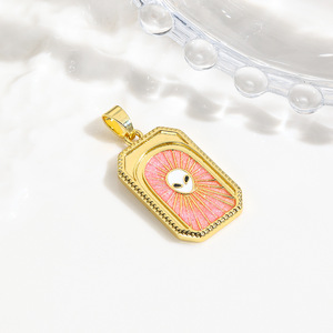 Collar con colgante de tarjeta de <span class=keywords><strong>Tarot</strong></span> fantasma de 18 quilates Chapado en cobre de lujo ligero, retención de Color, goteo de aceite, joyería de moda para mujer - Product Image 4