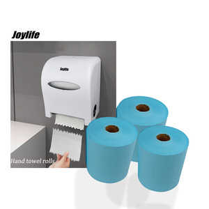 1/2 plis bleu recyclé pâte <span class=keywords><strong>de</strong></span> bois vierge essuie-mains <span class=keywords><strong>taille</strong></span> <span class=keywords><strong>de</strong></span> rouleau Jumbo pour le lavage des toilettes commerciales et industrielles utilisation à la main - Product Image 3