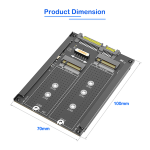 Адаптер Dual <span class=keywords><strong>M</strong></span>.<span class=keywords><strong>2</strong></span> NGFF SSD на <span class=keywords><strong>2</strong></span>,5-дюймовый SSD с металлической рамкой и переключателем для SSD 2230-2280 для настольных ПК/серверов (в наличии) - Product Image 3