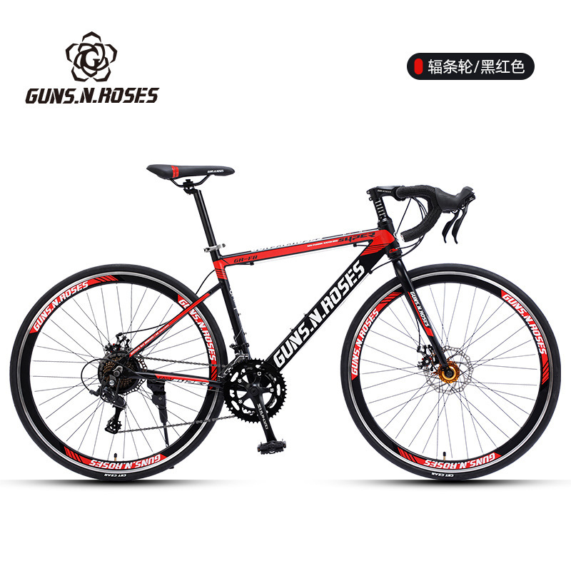 Spoke wheel black red aluminum alloy frame