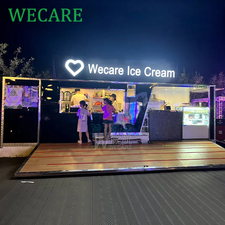 Wecare Moderne Prefab Beweegbare Pop-Up Drive Thru Fast Food Verzending Container Ijs Coffeeshop Winkel Te Koop