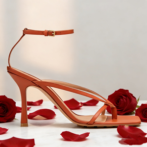 Sandales sexy pour femmes à bout carré et talon haut, ouvertes à l'arrière, avec bride de cheville et semelle intérieure souple, pour l'extérieur et les soirées, collection printemps-été-automne - Product Image 3