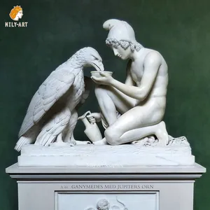 Figura tallada a mano de piedra Natural, escultura clásica griega/romana de mármol, estatua de París de Antonio Canova