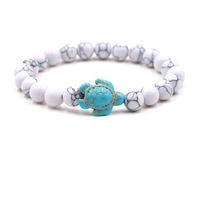 Nouvel ensemble de bracelets en fer avec breloques en pierre naturelle, tortue en turquoise, personnalisé, tendance, accessoires pour hommes et femmes, Yiwu