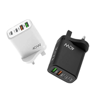 Adaptateur secteur USB double 40W avec protection OTP, charge rapide Type-C pour téléphones mobiles et tablettes, prise US/UK/EU, chargeur mural de voyage