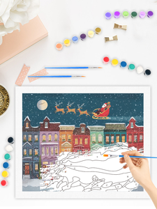 CHENISTORY Kit Pittura Fai da Te di Natale con Numeri, Pittura Acrilica su Tela con Numeri, Illustrazione Artistica da Parete per Regalo Fai da Te - Product Image 2