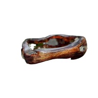 Natural Forest Ring Men's Women's Resin Juniper Wooden Curved Wood Ring