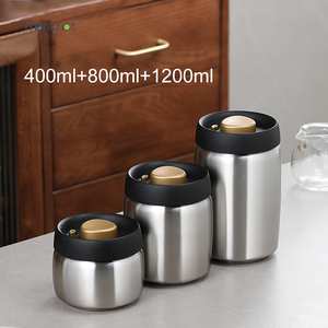 Thankhot Direct Factory Sale Stainless Steel <strong>Coffee</strong> and Tea Container Circular Food Preservation <strong>Storage</strong> <strong>Jar</strong> - Product Image 6