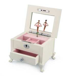 Custom New Design White <b>Ballerina</b> Footed Wooden <b>Music</b> <b>Box</b> for Kids - Product Image 1