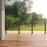 Balustrades de sécurité modernes et minimalistes en aluminium extrudé, garde-corps en verre sans cadre en acier inoxydable avec fixation en U pour escaliers et balcons