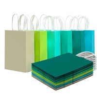 Sac en papier kraft recyclable, biodégradable et durable, avec logo personnalisé, poignée longue, emballage cadeau