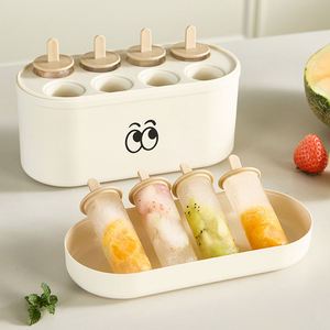 Molde para Helados Caseros, Moldes para Paletas de Hielo de Grado Alimenticio Fáciles de Desmoldar para Niños, Moldes Redondos y Rectangulares para Helados con Contenedor - Product Image 2
