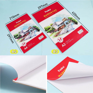 Bloc-notes de dessin FOSKA Premium, 24 feuilles/48 pages, papier anti-transfert 100 g/m², format portable A3/A4, bloc de peinture artistique <span class=keywords><strong>pour</strong></span> fournitures scolaires - Product Image 2