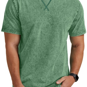 <b>Mens</b> Distressed Knitted Cotton Print <b>Shirts</b> Vintage Hip Hop <b>Longline</b> Crew Neck <b>T</b>-<b>Shirt</b> Anti-Wrinkle Breathable - Product Image 5