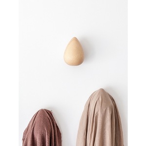 Crochets muraux en bois massif en forme de goutte d'eau, capacité de charge de 15 kg, aucun perçage requis pour le rangement des manteaux et des casquettes - Product Image 5