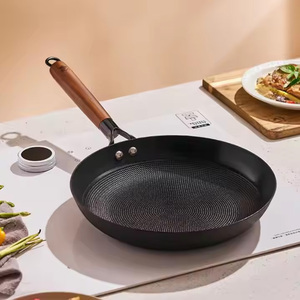 Nueva sartén antiadherente, utensilios de cocina de alta calidad, sartén redonda con mango de madera, sartén ligera de nitruro de hierro fundido, sartén de panal no oxidada - Product Image 5