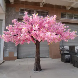 Fireproof led silk cherry blossom tree plastic artificial large cherry blossom tree branches japan sakura Artificial Big Trees