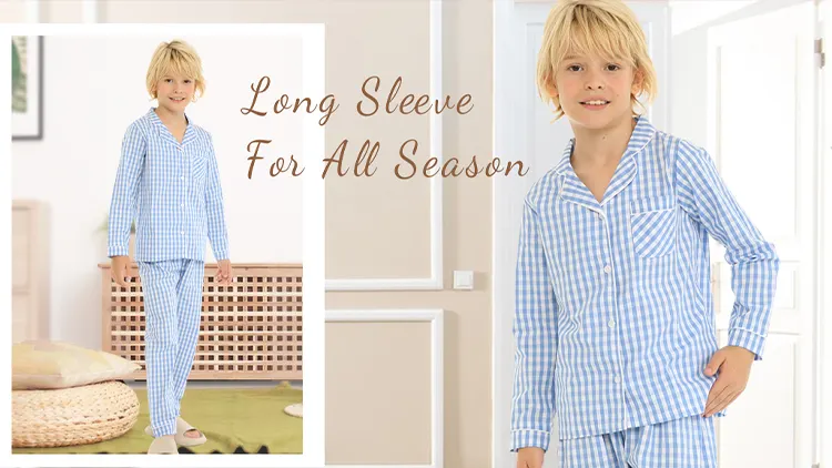 Bán Buôn Trẻ Em Unisex Nút Màu Rắn Trẻ Em Bông Đồ Ngủ 2 Mảnh Bộ Đồ Ngủ Dài Tay Áo Ngủ Pajama Tùy Chỉnh