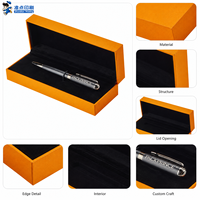 Boîtes d'emballage à rabat magnétique, couleur unie, aspect mat, avec logo personnalisé, certifiées CE, pour stylo-plume et petits objets