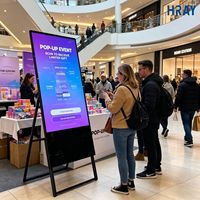 HRAY - Cartel Digital con Marco en A de 43 Pulgadas, Actualización Remota por WIFI, para Centros Comerciales, Zonas de Actividades, Exhibición de Contenido, Compatible con OEM y ODM