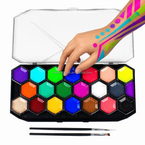 Set de <span class=keywords><strong>Pintura</strong></span> Corporal Profesional de Alta Pigmentación a Base de Agua, No Tóxica, Kit de <span class=keywords><strong>Pintura</strong></span> Facial para Maquillaje de Cosplay y Fiestas de <span class=keywords><strong>Halloween</strong></span> - Product Image 1