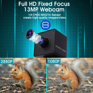 Webcam USB HD 13MP avec pilote d'objectif grand angle sans distorsion Caméra Web USB Plug & Play gratuite - Product Image 2
