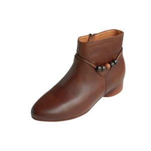 Botines de Piel de Vacuno con Punta Puntiaguda para Mujer, Diseño Nuevo de Otoño Invierno, Botines con Cierre Lateral Estilo Británico, Botas Planas de Tacón Bajo - Product Image 5