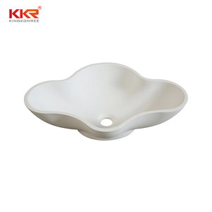 Baño <span class=keywords><strong>de</strong></span> arriba contra cuenca forma <span class=keywords><strong>de</strong></span> flor <span class=keywords><strong>diseño</strong></span> moderno superficie sólida lavabo resina fregadero <span class=keywords><strong>de</strong></span> piedra - Product Image 6