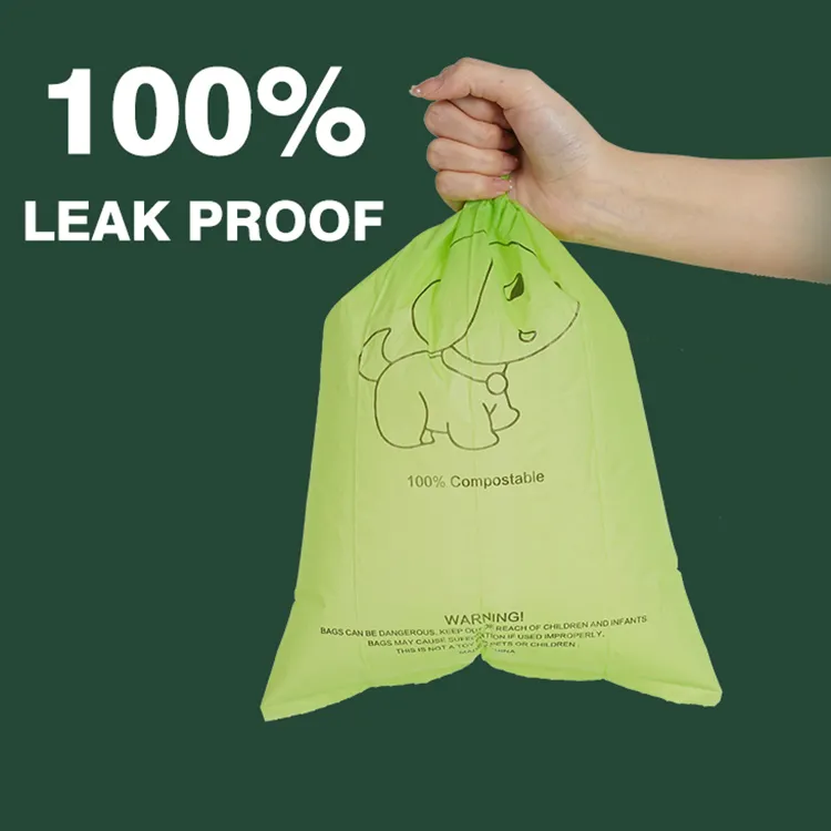Bolsas de basura de caca de perro biodegradables desechables ecológicas impresas logotipo personalizado al por mayor para perros