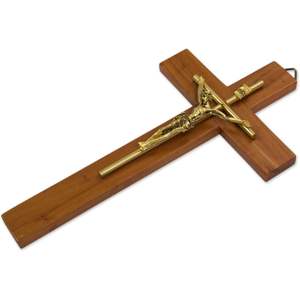 Novica Artisan Crafted Cèdre Bois et Métal Inachevé Suspendu Mural Croix Jésus Notre Sauveur Tenture Murale Aucun Assemblage Nécessaire - Product Image 4