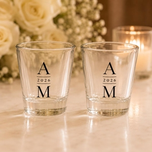 Vasos de Chupito Personalizados para Boda de 2oz con Logotipo, Recuerdo de Boda en Cristal Personalizado al por Mayor - Product Image 4