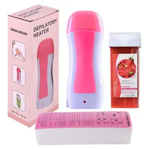 Epilator Pro Roll-On Cartridge Lilin Parafin Kertas Set Roll On Lilin Depilasi, Pemanas untuk Alat Depilasi