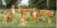 Statues d'animaux de décoration en béton de grande taille Lion Tigre Léopard Éléphant Crocodile Moules en fibre de verre