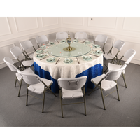 Table ronde pliante en plastique pour événements, fêtes et mariages, 6 pieds, 10 places, moderne, durable, vente en gros
