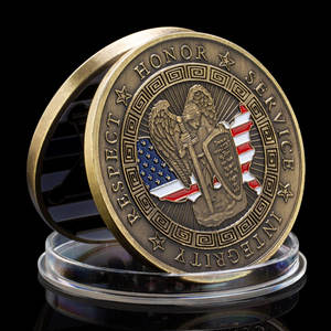 เหรียญทองคำที่ท้าทายทำจากทองแดงชุบเคลือบคำอธิษฐานของขวัญที่ระลึกเพื่อความปลอดภัยสาธารณะหรือการแสดงส่วย - Product Image 3