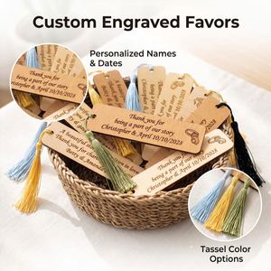 Marcapáginas de Madera para Recuerdo de Boda, Regalo para Amantes de los Libros, Recuerdo para Invitados, Souvenir Rústico para Fiestas - Product Image 3