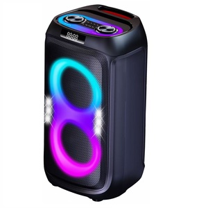 Altavoz Portátil para el Hogar de 6.5 Pulgadas, Radio DJ, Caja de Sonido para Fiestas, Karaoke, <span class=keywords><strong>Discoteca</strong></span>, con Luces Intermitentes y Ruedas - Product Image 4