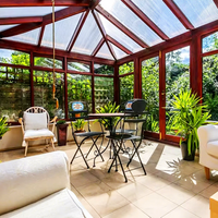 Véranda en verre autoportante personnalisée par les fabricants, véranda en aluminium 6063-T6 à double vitrage, imperméable, pour l'extérieur