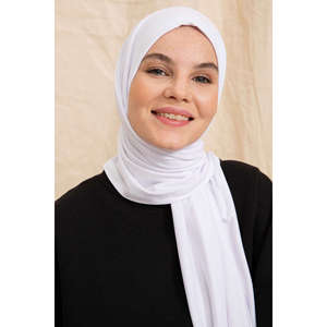 Écharpe en coton blanche de longueur moyenne pour femmes, écharpe douce pour la peau - Product Image 3