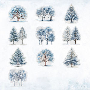 Paquete de Pegatinas de Papel PET con Diseños de Dibujos Animados, Escenas de las Cuatro Estaciones, 20 Pegatinas, 6 Diseños, Autoadhesivas para Cuadernos, Manualidades - Product Image 6